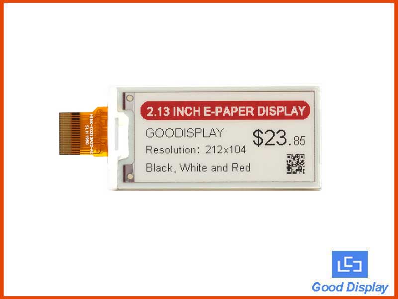 2.13 inch black,white and red e-paper display, three colors, e-ink, GDEH0213Z98